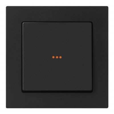 Łącznik podtynkowy schodowy z podświeleniem Malta, 10A, 250V, WP-5M/S, czarny mat (FMS-102/P/B)