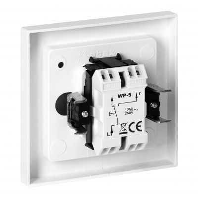 Łącznik podtynkowy schodowy z podświeleniem Malta, 10A, 250V, WP-5M/S, biały (FMS-102/P/W)
