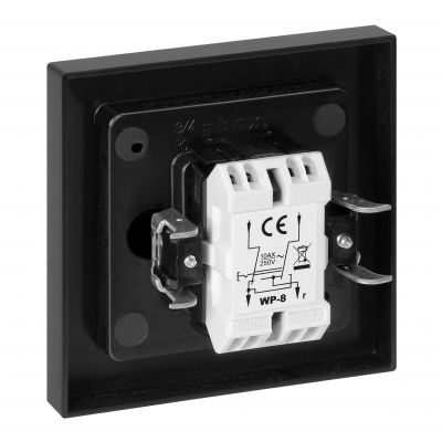 Łącznik krzyżowy podtynkowy Malta, 10A, 250V, WP-8M, czarny mat (FMS-103/B)