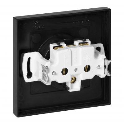 Gniazdo pojedyncze podtynkowe 2P+Z Malta, 16A, 250V, PT-16M, czarny mat (FMS-105/B)