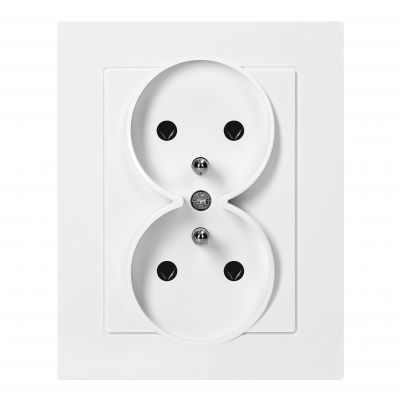Gniazdo podwójne podtynkowe 2x2P+Z Malta, 16A, 250V, PT-6M, biały (FMS-106/W)