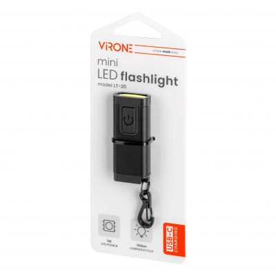 Mini latarka/brelok LED COB, 150lm, 180mAh, 5500K, kolor mix (LT-20)