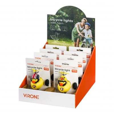 Światło rowerowe + dzwonek kaczka w kasku 130lm 800mAh 6000K 2 wzory ORNO (LT-21)