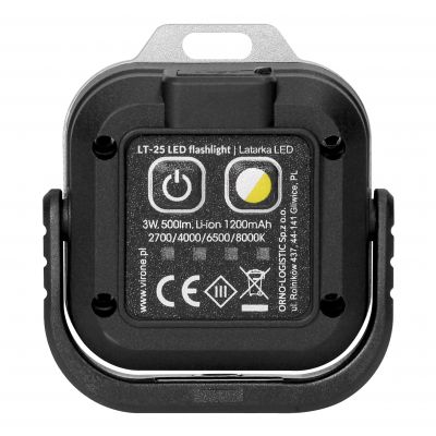 Mini latarka LED COB, 500lm, 1200mAh, CCT (LT-25)