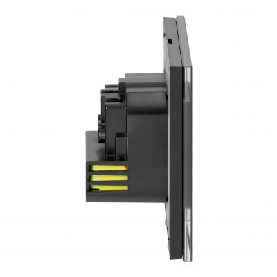 Gniazdo pojedyncze 2P+Z, USB-A + USB-C, PD, max. 20W, czarny (OR-AE-13308/B)