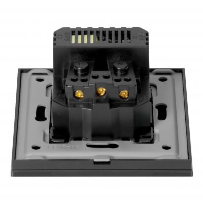 Gniazdo pojedyncze 2P+Z, USB-A + USB-C, PD, max. 20W, czarny (OR-AE-13308/B)