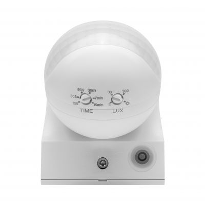Czujnik ruchu 180st., regulacja pionowa i pozioma, IP44, 1200W, biały OR-CR-204/W ORNO (OR-CR-204/W)