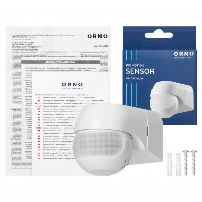 Czujnik ruchu 180° IP44 800W max 15m mini biały ORNO (OR-CR-286/W)