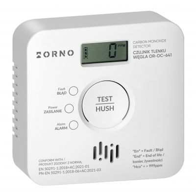 Bateryjny czujnik tlenku węgla (czadu) 2xAA, żywotność sensora 10lat, Tuya Smart Wi-Fi (OR-DC-641)