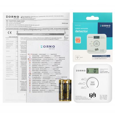 Bateryjny czujnik tlenku węgla (czadu) 2xAA, żywotność sensora 10lat, Tuya Smart Wi-Fi (OR-DC-641)