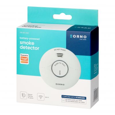Bateryjny czujnik dymu, 2xAA, żywotność sensora 10 lat, Tuya Smart Wi-Fi (OR-DC-642)
