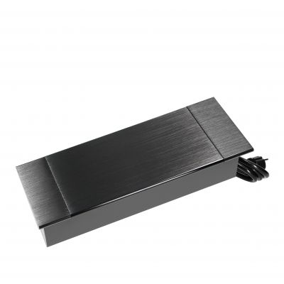 Gniazdo meblowe wpuszczane w blat z płaskim frezowanym rantem, uchylną klapką, ładowarką USB i przew (OR-GM-9048/B)