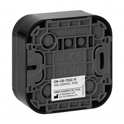 Łącznik schodowy natynkowy ToDo IP20, 10A, 230V AC, czarny (OR-OE-7202/B)