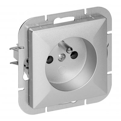 Gniazdo pojedyncze podtynkowe 2P+Z Pearl, 16A, 250V, PT-16P, srebrny (OR-OE-7705/G)