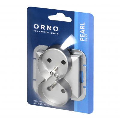 Gniazdo podwójne podtynkowe 2x2P+Z Pearl, 16A, 250V, PT-6 PR, srebrny (OR-OE-7706/G)