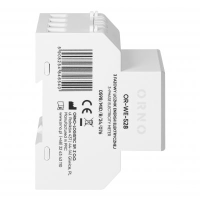 3-fazowy licznik energii elektrycznej, 100A, MID, 4 moduły, DIN TH-35mm (OR-WE-528)
