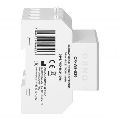 3-fazowy licznik energii elektrycznej, 100A, port RS-485, MID, 4 moduły, DIN TH-35mm, PV-Ready (OR-WE-529)