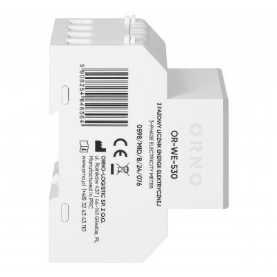 3-fazowy licznik energii elektrycznej, 100A, port RS-485, MID, 4 moduły, wielotaryfowy DIN TH-35mm, (OR-WE-530)