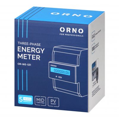 3-fazowy licznik energii elektrycznej 80A MID 3 moduły DIN TH-35mm OR-WE-531 ORNO (OR-WE-531)