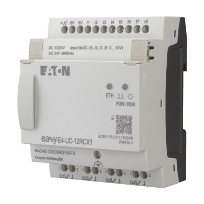 EASY-E4-UC-12RCX1 easyE4 12-24VDC 24VAC 8DI(4AI) 4DO-R bez wyświetlacza 197212 EATON (197212)