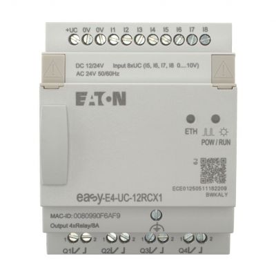 EASY-E4-UC-12RCX1 easyE4 12-24VDC 24VAC 8DI(4AI) 4DO-R bez wyświetlacza 197212 EATON (197212)