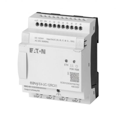 EASY-E4-UC-12RCX1 easyE4 12-24VDC 24VAC 8DI(4AI) 4DO-R bez wyświetlacza 197212 EATON (197212)