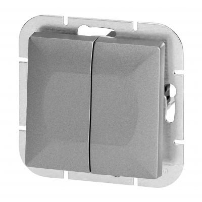 Łącznik podtynkowy świecznikowy Pearl, 10A, 250V, WP-2P, srebrny (OR-OE-7701/G)