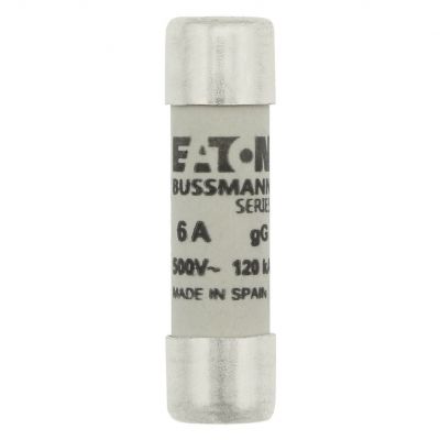 CYLINDRICAL FUSE 10 x 38 6A GG 500V AC Wkładka cylindryczna 10 x 38mm 6A GG 500V AC C10G6 EATON (C10G6)