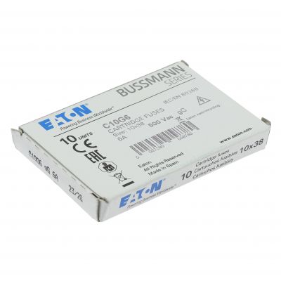 CYLINDRICAL FUSE 10 x 38 6A GG 500V AC Wkładka cylindryczna 10 x 38mm 6A GG 500V AC C10G6 EATON (C10G6)