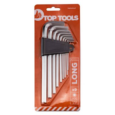 Klucze sześciokątne 1,5-10mm (długie) zestaw 9szt, Top Tools 35D051 GTX (35D051)