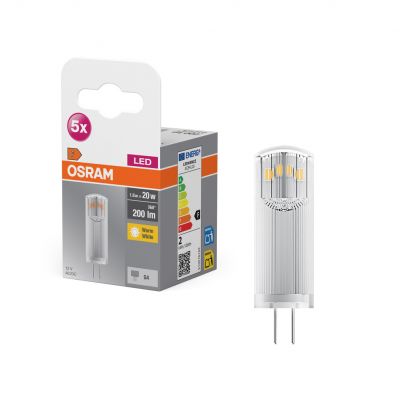 Żarówka LED 5szt. Kapsułka G4 1,8W=20W 200lm ciepła biel 12V 320st BASE OSRAM (4058075758025)
