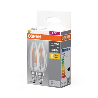 Żarówka LED x2 B35 Świeczka dwupak E14 4W=40W 470lm 2700K ciepła biel OSRAM (4099854090226)