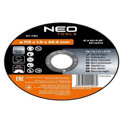Tarcza tnąca do metalu 115x1,0x22,2mm 41 A60-T-BF INOX 10szt, GRAPHITE 55H570 GTX (55-570)