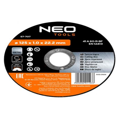 Tarcza tnąca do metalu 125x1,0x22,2mm 41 A60-T-BF 10szt, GRAPHITE 55H576 GTX (55-576)