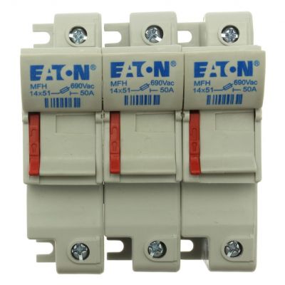 3 pole 14x51 MFH Podstawa wkładki cylindrycznej 14x51 3P 50A 690VAC CH143DU EATON (CH143DU)