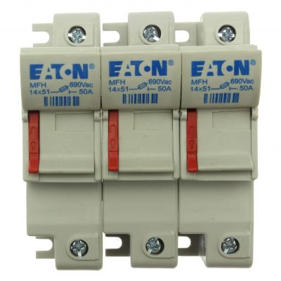 3 pole 14x51 MFH Podstawa wkładki cylindrycznej 14x51 3P 50A 690VAC CH143DU EATON (CH143DU)