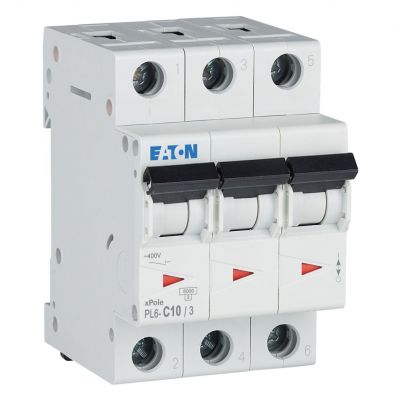 PL6-C10/3 Wyłącznik nadprądowy 6kA C10A 3P 286599 EATON (286599)