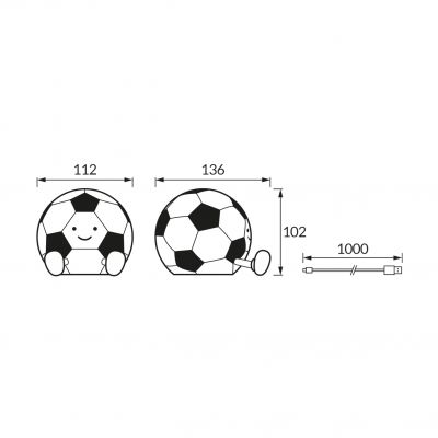Lampka stołowa nocna piłka dziecięca LED PELE 1W ciepła biała 04919 IDEUS (04919)