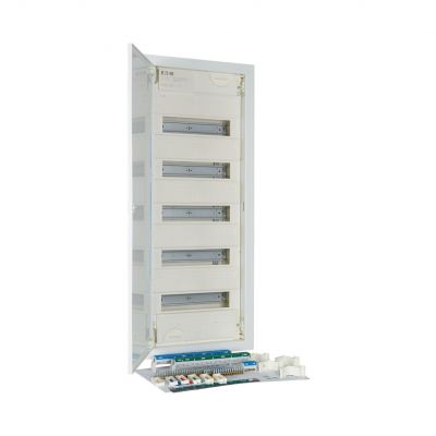 KLV-60UPS-F Rozdzielnica modułowa podtynkowa płaska 5x12+2 kl.II IP30 zawiera listwy N/PE 302414 EATON (302414)