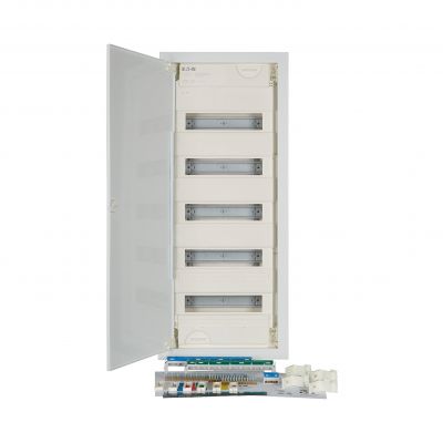 KLV-60UPS-F Rozdzielnica modułowa podtynkowa płaska 5x12+2 kl.II IP30 zawiera listwy N/PE 302414 EATON (302414)