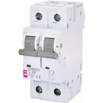 Wyłącznik nadprądowy ETIMAT 6 2P C20A 002143517 ETI (002143517)