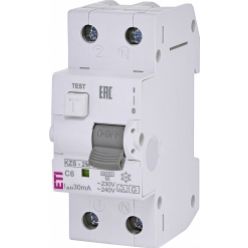 Wyłącznik różnicowonadprądowy KZS-2M 1P+N C6A 30mA typ G/KV 002174121 ETI (002174121)