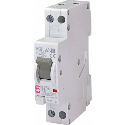 Wyłącznik różnicowonadprądowy KZS-1M 1P+N B6A 10mA typ AC 002175611 ETI (002175611)