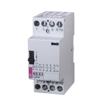 Stycznik modułowy ze sterowaniem ręcznym 25A 2Z 2R 2M 4P  RD 25-22-R-230V AC/DC 002464062 ETI (002464062)