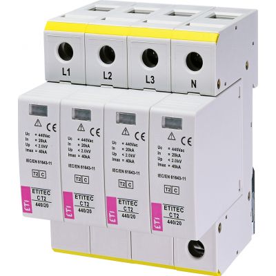 Ogranicznik przepięć T2 (C) ETITEC C T2 440/20 4+0 002440407 ETI (002440407)