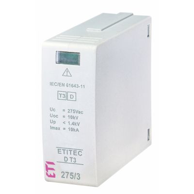 Moduł wymienny ogranicznika przepięć T3 (D) MOD.ETITEC D T3 275/3 002440421 ETI (002440421)