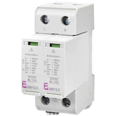 Ogranicznik przepięć T1+T2+T3 (B+C+D) ETITEC ML T123 300/12,5 1+1 RC 002440670 ETI (002440670)