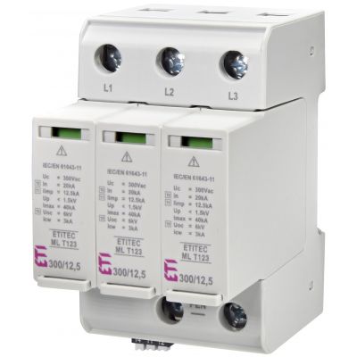 Ogranicznik przepięć T1+T2+T3 (B+C+D) ETITEC ML T123 300/12,5 3+0 RC 002440666 ETI (002440666)