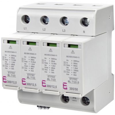 Ogranicznik przepięć T1+T2+T3 (B+C+D) ETITEC ML T123 300/12,5 3+1 RC 002440672 ETI (002440672)