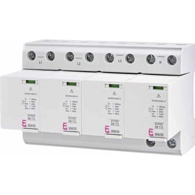 Ogranicznik przepięć T1+T2 (B+C) - bez prądu upływu ETITEC SM T12 300/25 4+0 002440572 ETI (002440572)